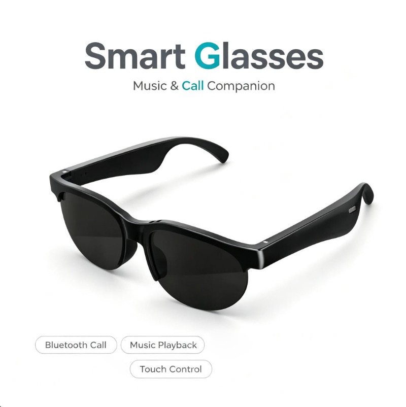 Smart Glasses Lens - Intelligente Brille mit Bluetooth-Anruf, Musikwiedergabe, Touch-Steuerung,