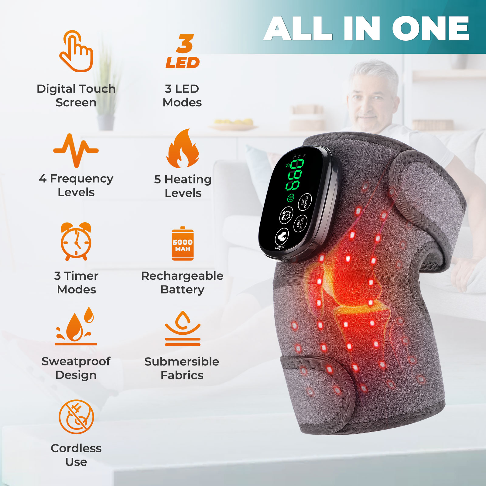 Kniebandage mit rotem Licht fü – Smart Knee Wrap Bewertung und Preis